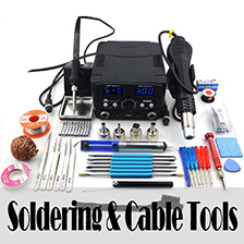 soldering stations including spare parts, also pipe tools, cable tools