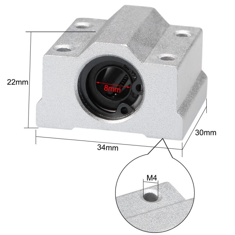 SCS8UU Linear Ball Bearing Sliding Blocks