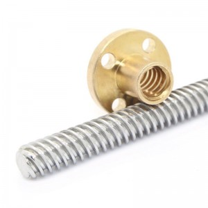 304 Stainless Steel T8 Lead Screw 2mm Pitch 8mm Leading