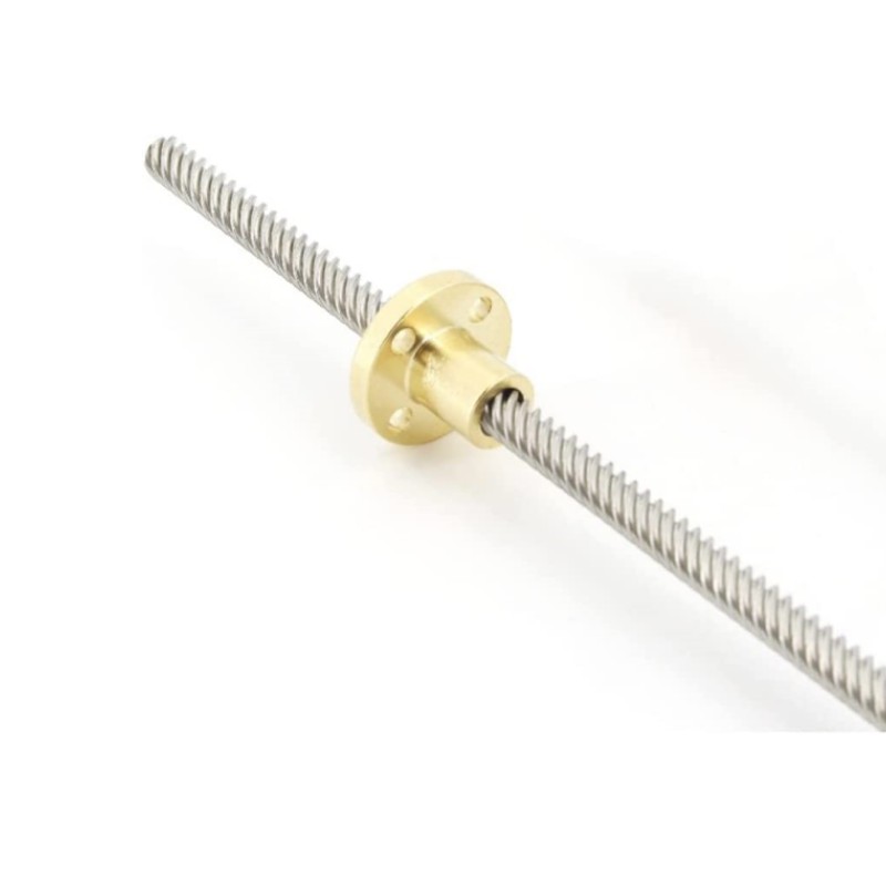 T5 Trapezoidal Screw 304 Stainless Steel With Brass Nut