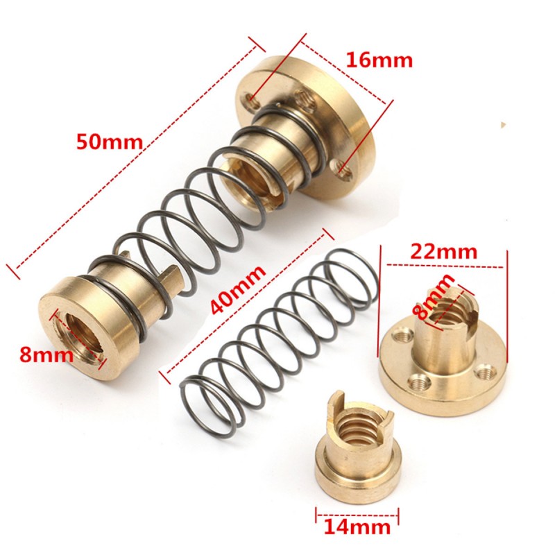 T8 Anti-Backlash Spring Loaded Nut For Lead Screw