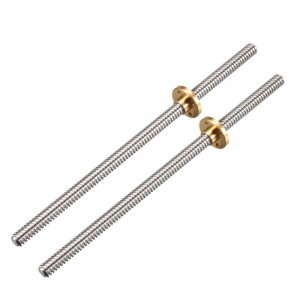 304 Stainless Steel T8 Lead Screw 2mm Pitch 4mm Leading