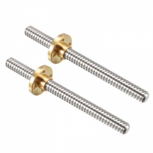 304 Stainless Steel T8 Lead Screw 2mm Pitch 2mm Leading