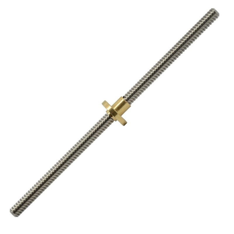 304 Stainless Steel T8 Lead Screw 2mm Pitch 8mm Leading