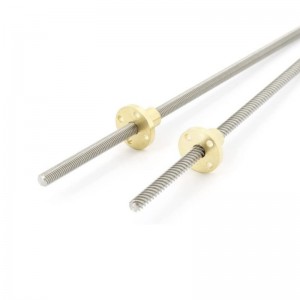 T5 Trapezoidal Screw 304 Stainless Steel With Brass Nut